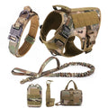 6-Piece Tactical Dog Harness Full Set – Heavy Duty No Pull for Big Dogs
