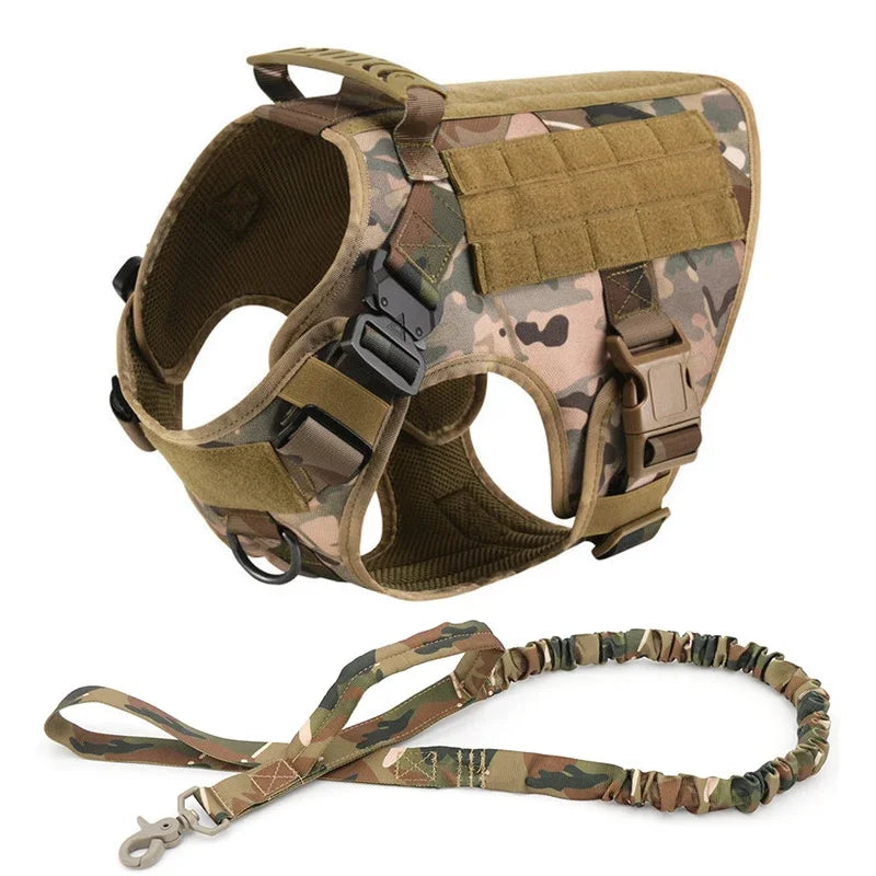 2-Piece Big Dog Harness & Lead Set – Heavy Duty Tactical No Pull