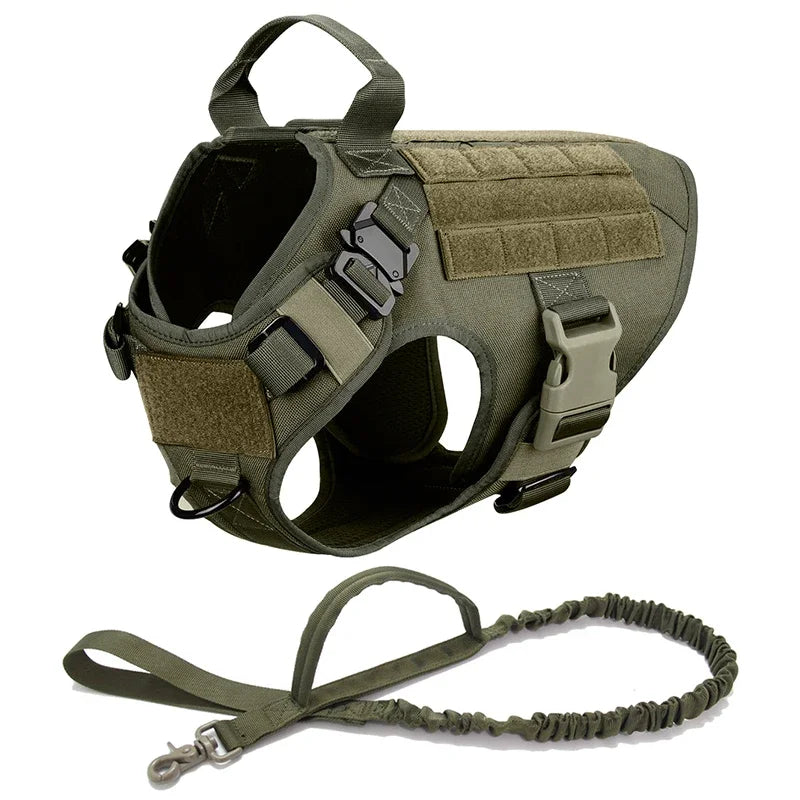 2-Piece Big Dog Harness & Lead Set – Heavy Duty Tactical No Pull